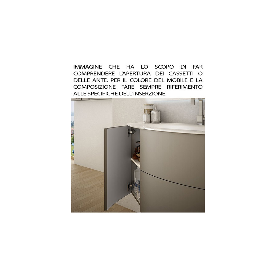 Mobile bagno sospeso Eden rovere scuro, cm 90, con lavabo e colonna a tre ante