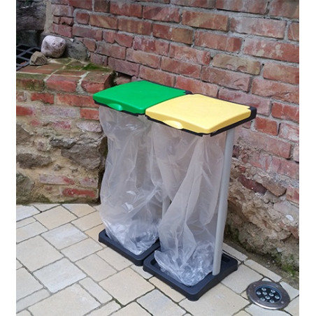 Portasacco sacchetti per raccolta differenziata 2 posti PVC