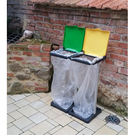 Portasacco sacchetti per raccolta differenziata 2 posti PVC
