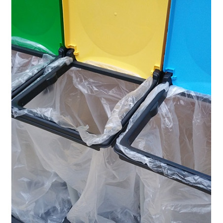 Portasacco sacchetti per raccolta differenziata 3 posti PVC