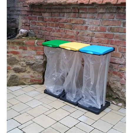 Portasacco sacchetti per raccolta differenziata 3 posti PVC