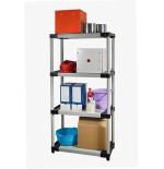 Scaffale per interno o esterno, 4 ripiani, in pvc, cm.168x80x40