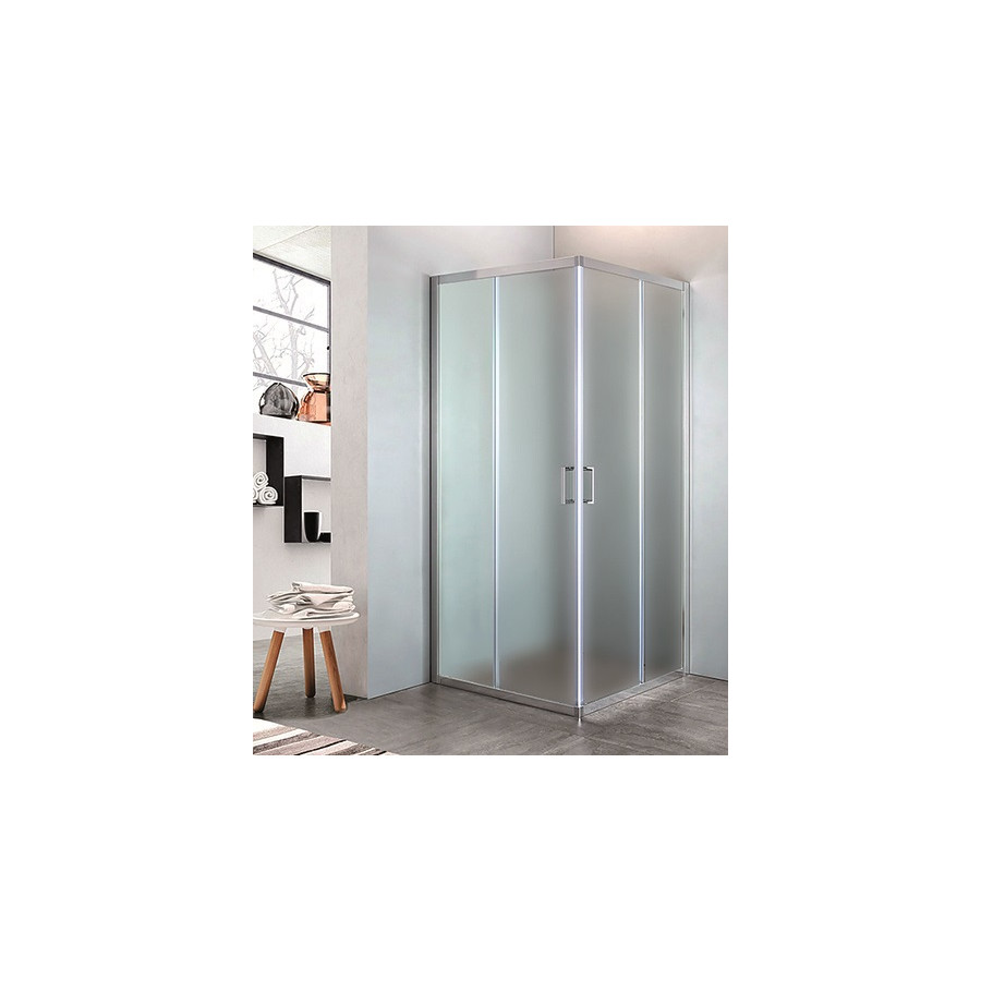 Box doccia angolare in cristallo stampato c, misura cm.68/70 x 98/100, cromato