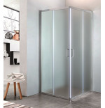 Box doccia angolare in cristallo stampato c, misura cm.68/70 x 98/100, cromato