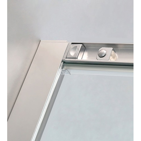 Box doccia ad angolo in cristallo trasparente, misura cm.68/70 x 98/100, cromato