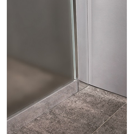 Box doccia ad angolo in cristallo stampato c, misura cm.68/70 x 118/120, cromato