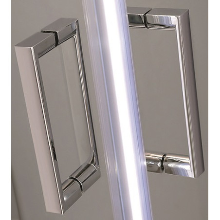 Box doccia ad angolo in cristallo stampato c, misura cm.68/70 x 118/120, cromato