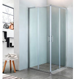 Box doccia ad angolo in cristallo trasparente, misura cm.78/80 x 98/100, cromato