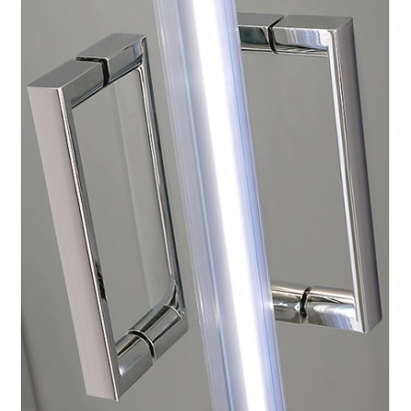 Box doccia ad angolo in cristallo trasparente, misura cm.78/80 x 98/100, cromato