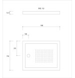 Piatto doccia cm.70x90 rettangolare in acrilico bianco, compresa piletta cromo
