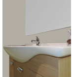 Mobile bagno sospeso moderno Rovereto rovere, misura cm 105, lavabo integrale