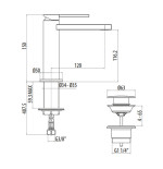 Rubinetto miscelatore bagno lavabo con piletta di scarico,cromo,Gattoni art.8042