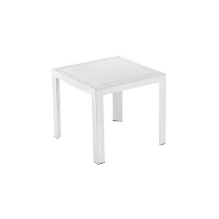 Tavolo polipropilene intrecciato per sala bar cucina giardino, tortora o bianco