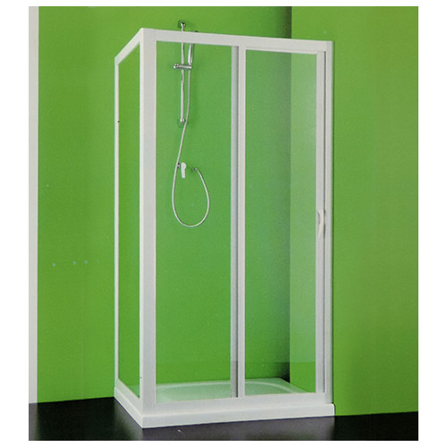 Box doccia angolare cm.120-110,con Anta Fissa CCcm.87-90,scorrevole bianco