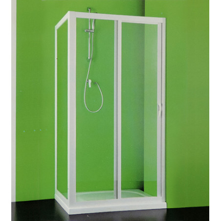 Box doccia angolare cm.120-110,con Anta Fissa CCcm.87-90,scorrevole bianco