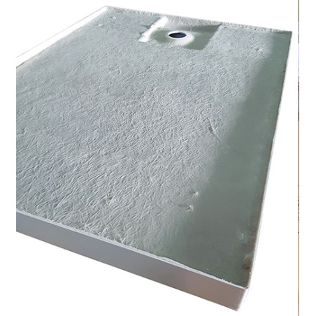Piatto doccia acrilico rinforzato cm H 5,5 x 80 x 140 bianco con piletta cromata filo/sopra pavimento