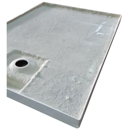 Piatto doccia acrilico rinforzato cm H 5,5 x 80 x 140 bianco con piletta cromata filo/sopra pavimento