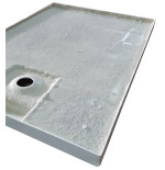 Piatto doccia acrilico rinforzato cm H 5,5 x 80 x 140 bianco con piletta cromata filo/sopra pavimento