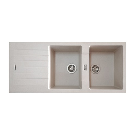 Lavello cucina incasso pietra plus Apell granito avena 116x50cm reversibile