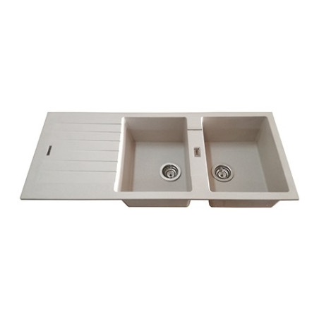 Lavello cucina incasso pietra plus Apell granito avena 116x50cm reversibile