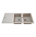 Lavello cucina incasso pietra plus Apell granito avena 116x50cm reversibile