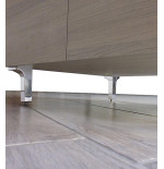 Mobile lavatoio bucataio, cm.59x49x80, 2 ante,vasca e asse lavapanni, Rovere