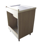 Mobile lavatoio bucataio, cm.59x49x80, 2 ante,vasca e asse lavapanni, Rovere