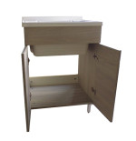 Mobile lavatoio bucataio, cm.59x49x80, 2 ante,vasca e asse lavapanni, Rovere