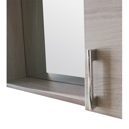 Specchiera specchio cm.77x57x11, 2 ante, colore Rovere con illuminazione