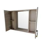 Specchiera specchio cm.77x57x11, 2 ante, colore Rovere con illuminazione