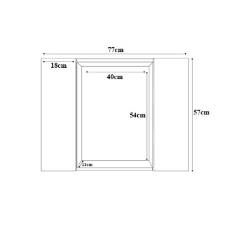 Specchiera specchio cm.77x57x11, 2 ante, colore Rovere con illuminazione