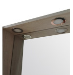 Specchiera specchio cm.77x57x11, 2 ante, colore Rovere con illuminazione