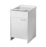 Mobile lavatoio con vasca lavapanni in resina 50 x 50 1 anta