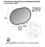 Mobile bagno sospeso moderno Floreale Miami bianco lucido, misura cm 100, con specchio a led,lavabo e colonna singola