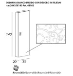 Mobile bagno sospeso moderno Floreale Miami bianco lucido, misura cm 100, con specchio a led,lavabo e colonna singola