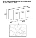 Mobile bagno sospeso moderno Floreale Miami bianco lucido, misura cm 100, con specchio a led,lavabo e colonna singola