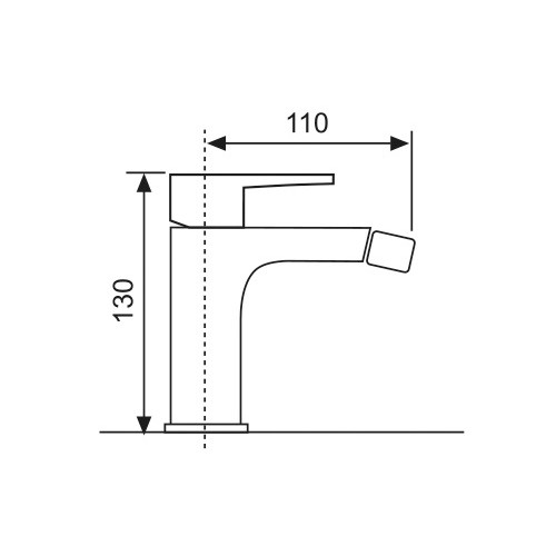 Rubinetto miscelatore monoforo bagno bidet, mod. IBIS, con piletta, cromo
