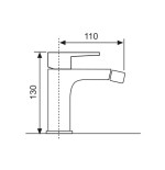 Rubinetto miscelatore monoforo bagno bidet, mod. IBIS, con piletta, cromo