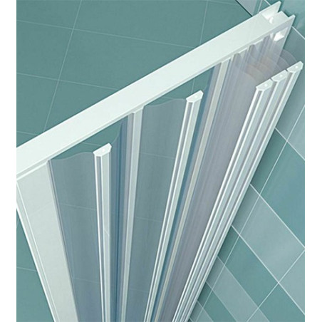 Box doccia 3 lati in pvc a soffietto cm.90x90x90, riducibile su misura