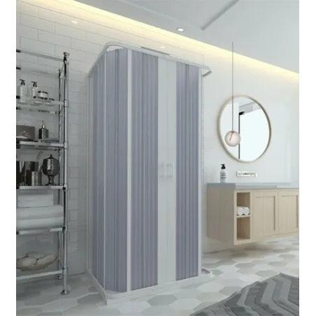 Box doccia 3 lati in pvc a soffietto cm.90x90x90, riducibile su misura