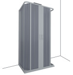 Box doccia 3 lati in pvc a soffietto cm.90x90x90, riducibile su misura