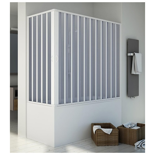 Box parete vasca sopravasca, cm140/170 x cm70/50 riducibile, apertura centrale