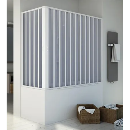 Box parete vasca sopravasca, cm140/170 x cm70/50 riducibile, apertura centrale