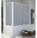 Box parete vasca sopravasca, cm140/170 x cm70/50 riducibile, apertura centrale