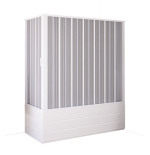 Box parete vasca sopravasca, cm140/170 x cm70/50 riducibile, apertura centrale