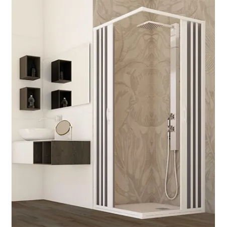 Box doccia angolare a soffietto, misura cm.60x60, riducibile su misura