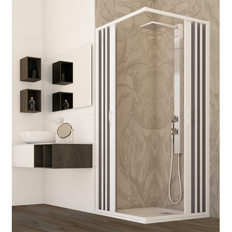 Box doccia angolare a soffietto, misura cm.80x100, riducibile su misura