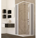 Box doccia angolare a soffietto, misura cm.80x100, riducibile su misura