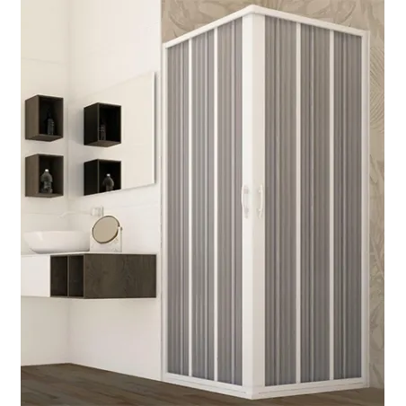 Box doccia angolare a soffietto, misura cm.80x100, riducibile su misura