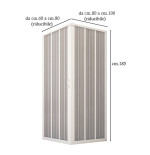 Box doccia angolare a soffietto, misura cm.80x100, riducibile su misura